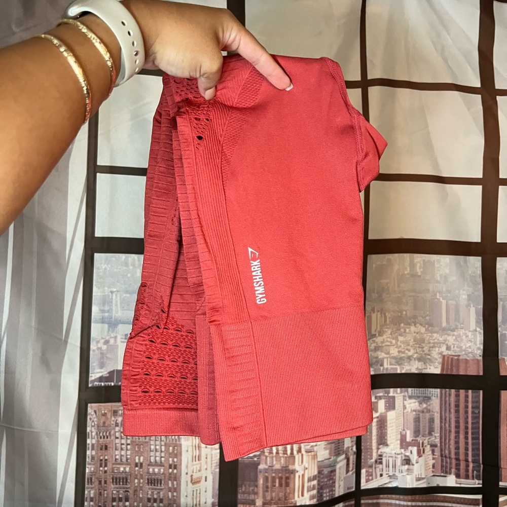 Gymshark Pink/Coral Energy Seamless Collection Capri Leggings Size Small